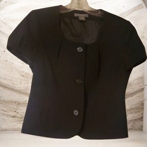 Ann Taylor Petites Jacket Blazer Topper Womens Size 6 Petite 6P Black Lined